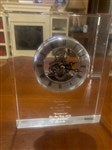 46231 - Engraved Crystal Skeleton Desk Clock 
