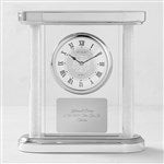 46200 - Engraved Silver and Glass Column Clock