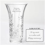41603 - Vera Wang Engraved Crystal Leaf Vase for Weddings & Anniversaries