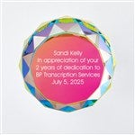 46266 - Engraved Iridescent Crystal Keepsake & Paperweight 