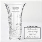 41603 - Vera Wang Engraved Crystal Leaf Vase for Weddings & Anniversaries