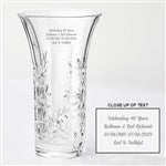 41603 - Vera Wang Engraved Crystal Leaf Vase for Weddings & Anniversaries