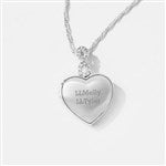 52312 - Kittenish Engraved Silver Infinity Bail Heart Locket 