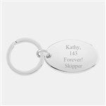 46144 - Engraved Silver Oval Keychain