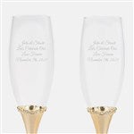 53476 - Kittenish Engraved Gold Princess Flute Set