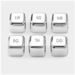 46172 - Engraved Stainless Whiskey Ice Cube Set of 6