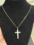 41826 - Engraved Childrens Two Tone First Communion Cross Necklace