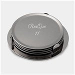 47095 - Engraved Monogram Gunmetal Coaster Set with Holder