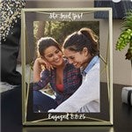 42094 - Engraved Gold Prisma Engagement Photo Frame