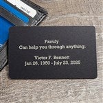 48519 - Engraved Message Black Metal Wallet Card