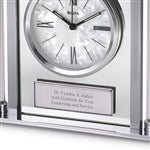 44738 - Engraved Bulova Pearlized Column Clock