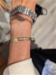47190 - Engraved Slim Gold Plated Cuff Bracelet
