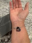 46121 - Engraved Sterling Silver Pave Cross Station Bracelet