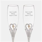 47194 - Engraved Cross & Heart Flute Set