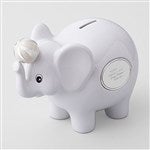 47554 - Engraved Ceramic Elephant Coin Bank