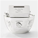 41930 - Engraved Religious Silver Noahs Ark Bank