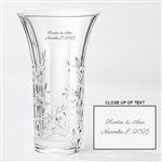 41603 - Vera Wang Engraved Crystal Leaf Vase for Weddings & Anniversaries