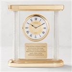 46302 - Engraved Gold and Glass Column Clock