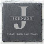 24015 - Lavish Last Name Engraved Slate Coaster Set