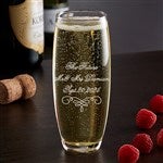 41913 - Engraved Engagement Stemless Champagne Flute