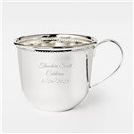 46075 - Engraved Silver Beaded Baby Cup