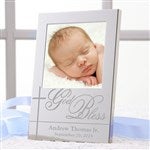 12081 - God Bless Baby Personalized Silver Picture Frame