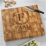 32424 - Laurel Wreath Personalized Butcher Block Cutting Board