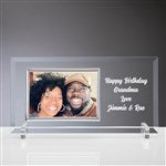 42560 - Engraved Wedding Message Glass Horizontal Picture Frame 