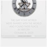 46231 - Engraved Crystal Skeleton Desk Clock 