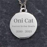 47505 - Pet Memorial Personalized Round Photo Pendant Necklace