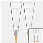 47084 - Engraved Vera Wang Wedgwood With Love Gold Flute Pair