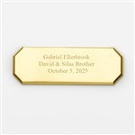 47864 - Engraved Brass Octagon Plate- 3\"Long by 1\"Tall