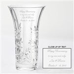 41609 - Vera Wang Engraved Crystal Leaf Vase
