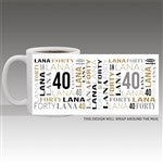 40815 - Repeating Birthday Personalized Coffee Mugs
