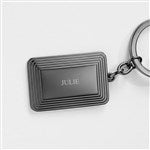 41965 - Engraved Gunmetal Stepped Edge Keychain