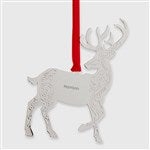 45405 - Engraved Silver Reindeer Metal Ornament