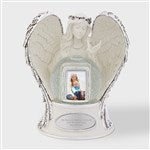 43427 - Engraved Silver & Ivory Guardian Angel Snow Globe