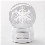 50984 - Engraved Spinning Musical Snowflake Snow Globe