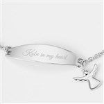 42781 - Engraved Sterling Silver Angel ID Bracelet