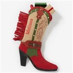 54504 - Cowgirl Boot Personalized Christmas Stocking