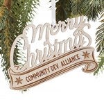 52253 - Kittenish Engraved Wood Merry Christmas Ornament