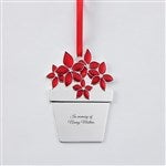 51326 - Engraved Poinsettia Enamel & Metal Ornament