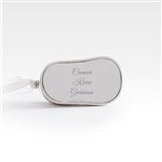 45403 - Engraved Silver Baby Bootie Metal Ornament