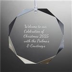 45793 - Engraved Faceted Glass Ornament