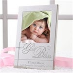 12081 - God Bless Baby Personalized Silver Picture Frame