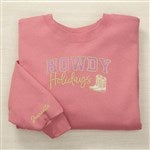 56614 - Kittenish Embroidered Howdy Holidays Sweatshirts