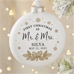 37362 - Gold Foliage Personalized Wedding Deluxe Slim Globe Ornament