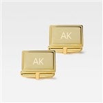 46154 - Engraved Gold Over Sterling Silver Cuff Links