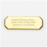 47864 - Engraved Brass Octagon Plate- 3\"Long by 1\"Tall
