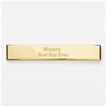 47862 - Engraved Gold Long Rectangle Name Plate- 5.8\"Long x 0.75\"Tall 